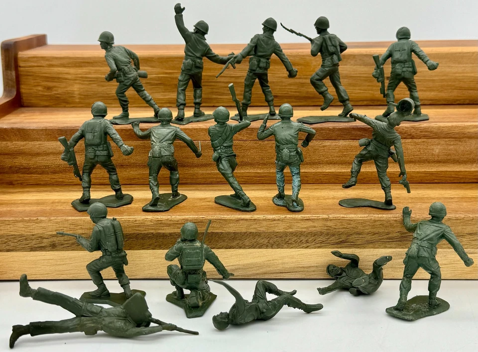 复古 20 世纪 60 年代马克思二战战战场美国特种部队 16 件(深绿色)VGC-GC-罕见 — 第 3/4 张图片