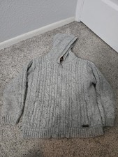 Mayoral  Co. Superior Knitwear Gray Zip-up Fleece Line Cable Sweater Kids Sz 7