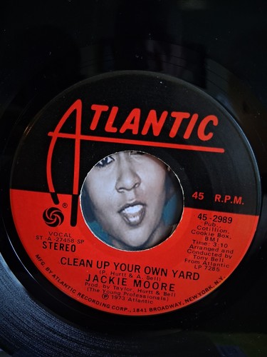 JACKIE MOORE BOTH ENDS AGAINST THE MIDDLE/CLEAN UP USA ATLANTIC CUSTOM SLEEVE EX - Picture 2 of 5