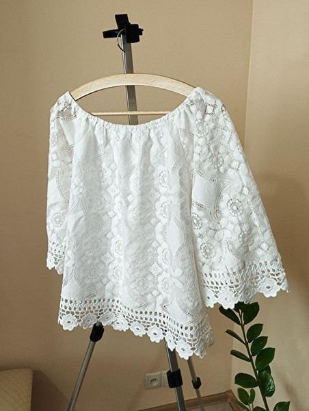 Women Hallhuber Shirt White Lace 36