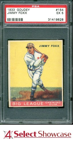 1933 GOUDEY #154 JIMMIE JIMMY FOXX RC ATHLETICS HOF PSA 5