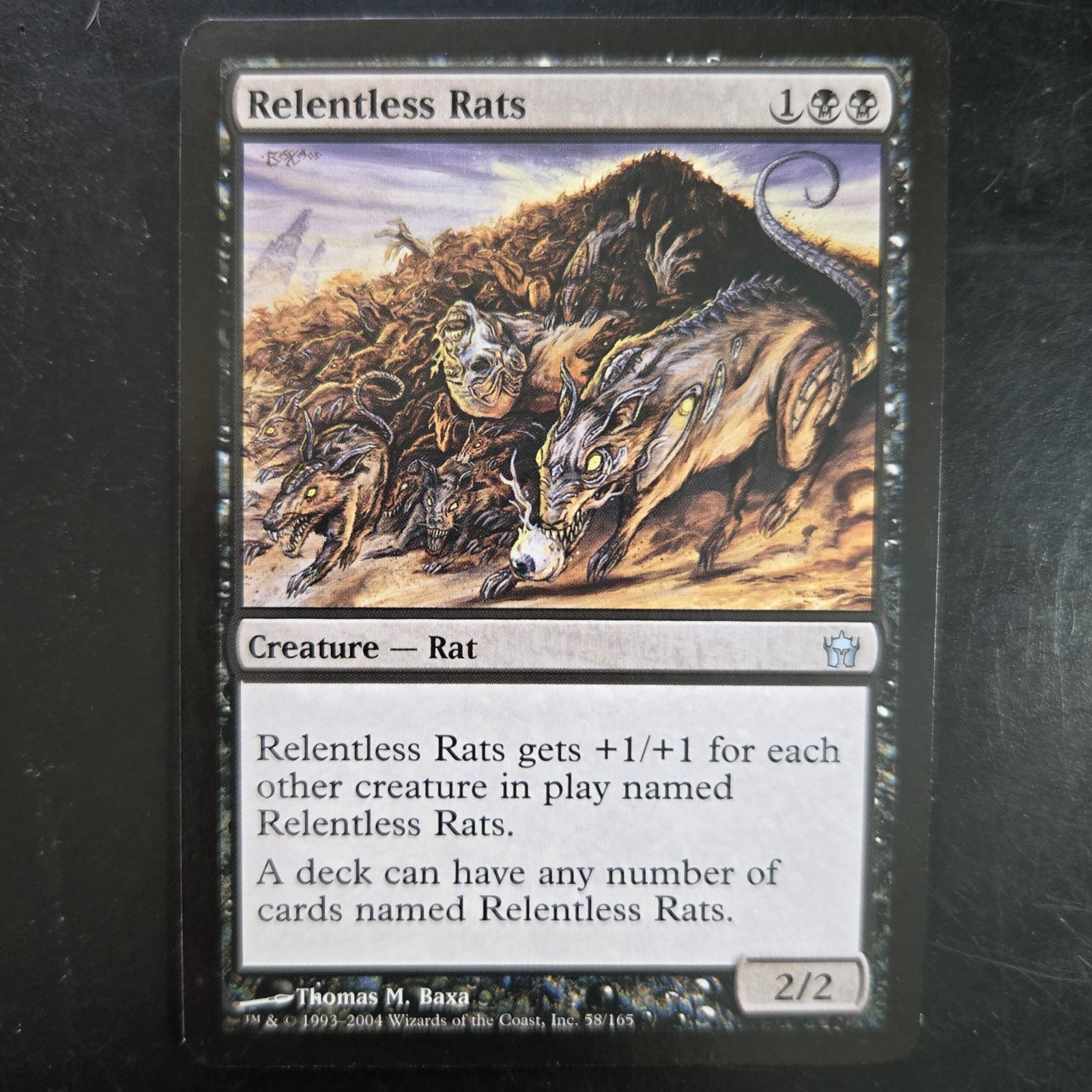 MTG Relentless Rats Fifth Dawn 5DN 58 Uncommon Black Creature +1/+1 Rats LP