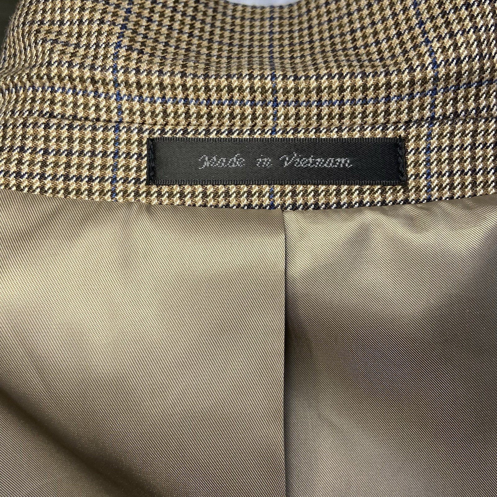 44L Chaps Brown Tiny Houndstooth Check Rayon-Blen… - image 7