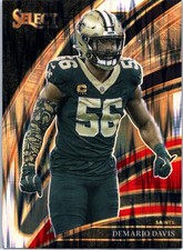 2025 Panini Select #240 Demario Davis Black and Red Prizm Shock Saints