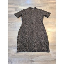 Nasty gal size 10 women's high neck zebra dress