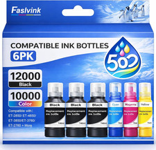 Replacement for Epson 502 Ink Refill Bottles ET-2850 ET-4850 ET-3850 ET-15000 Co