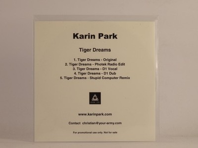 KARIN PARK TIGER DREAMS (F28) 5 Track Promo CD Single including White Sleeve STA