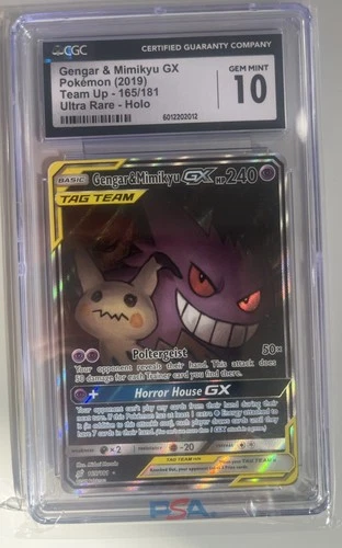 Gengar & Mimikyu GX (Alternate Full Art) 165/181 Sm-Team Up CGC 10