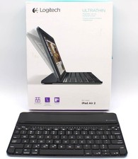 Logitech Ultrathin Magnetic Clip-On Keyboard iPad Air 2 Gray Angle Adjust NEW