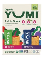 Yumi Organic Fruit Snack Bars Berry Variety Pack, .74 oz, 24-count
