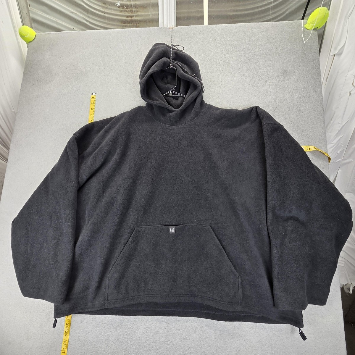Yeezy Gap YZY Hoodie Mens Large Black Heavy Fleece Pullover