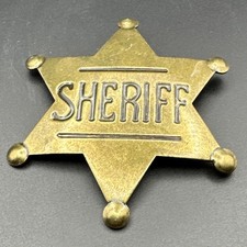 Vintage Looking Western Sheriff Badge Pin Cowboy Star