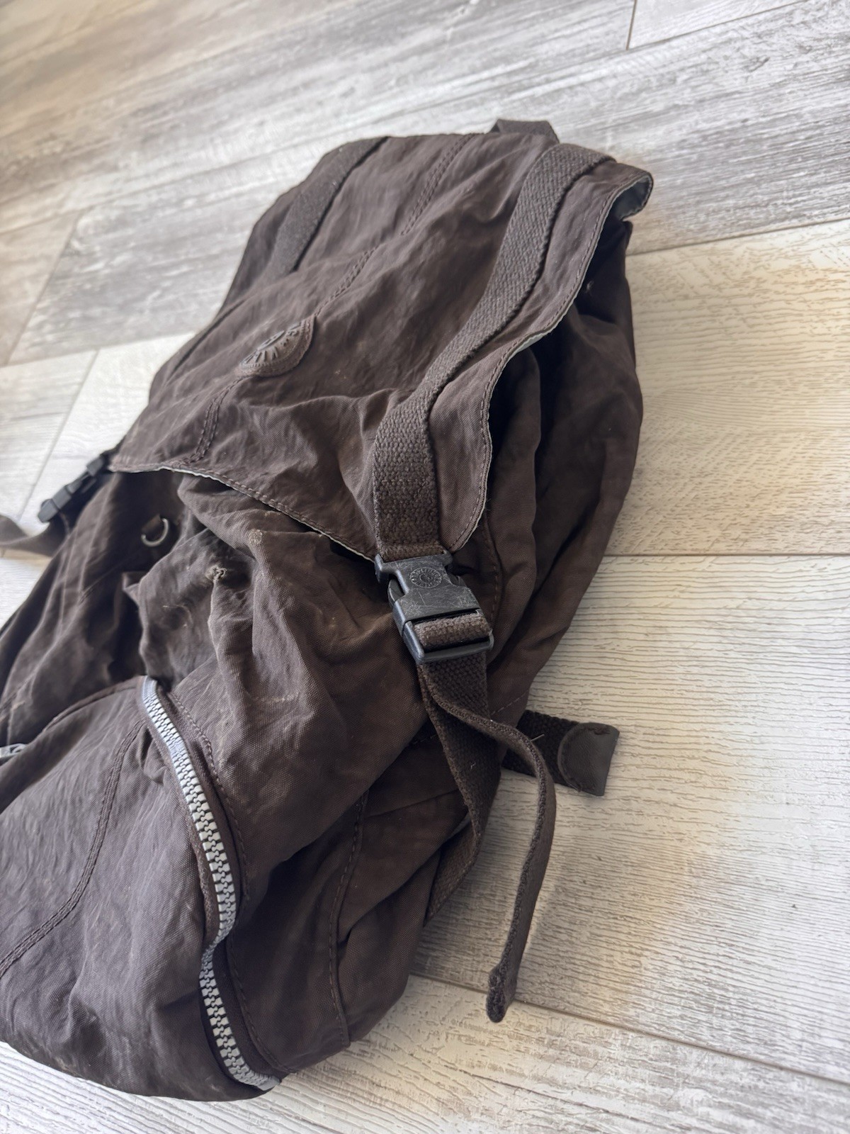 Kipling Brown Nylon Backpack Drawstring Flap Styl… - image 5