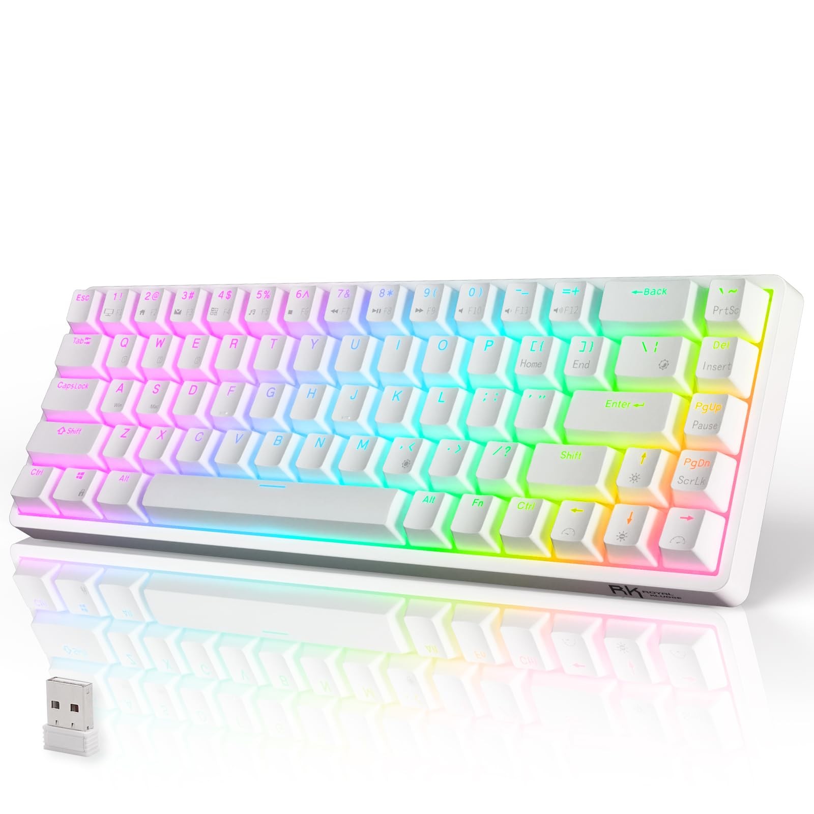 RK G68 Clavier mécanique hotswap avec rétroéclairage RVB et switchs interchangeables