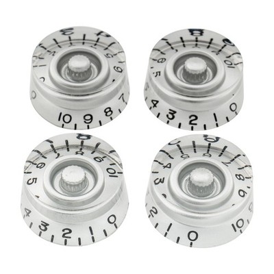 Musiclily Pro 4Pcs Silver Left Hand Metric Knobs For Epiphone Les Paul SG Guitar