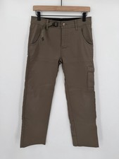 Prana Pants Men  s 30x29 Brown Stretch Zion Cargo Belted Roll Up Outdoor Hiking