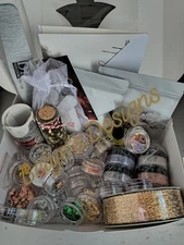 Acrylic colors and many Different Nail Accessories Mystery mix Boxes 