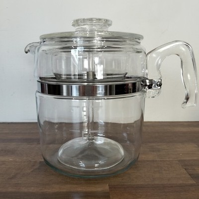 Vintage Pyrex 9 Cup Glass Coffee Pot / Percolator 7759 Complete EXC
