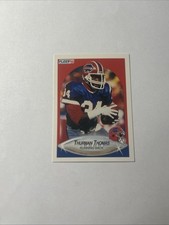 1990 Fleer - Thurman Thomas #124 AFC Logo on Back Aligned with Blue