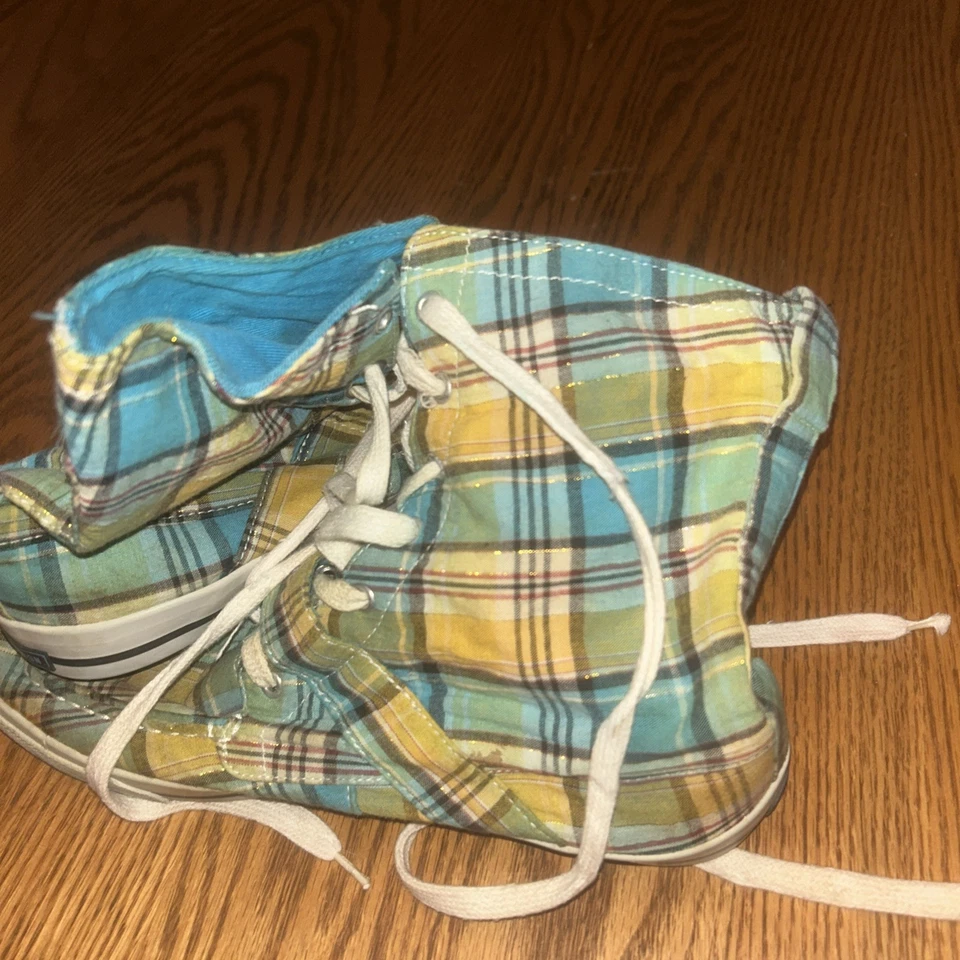 Tênis xadrez US Polo Association cano alto tamanho 6 com fivelas - Imagem 2 de 4