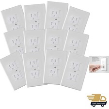 Childproof Self-Closing Outlet Covers, 12-Pack, Elegant White Design for Safety