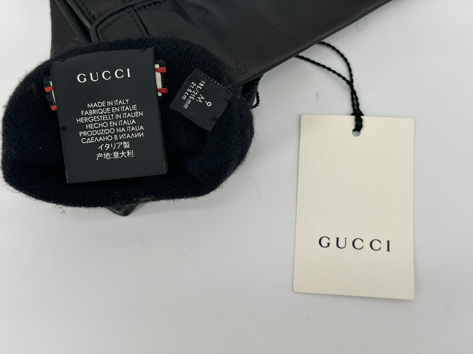 New Luxury Genuine GUCCI Men's Gloves-434211- Leather Large-9-M w.. image 6