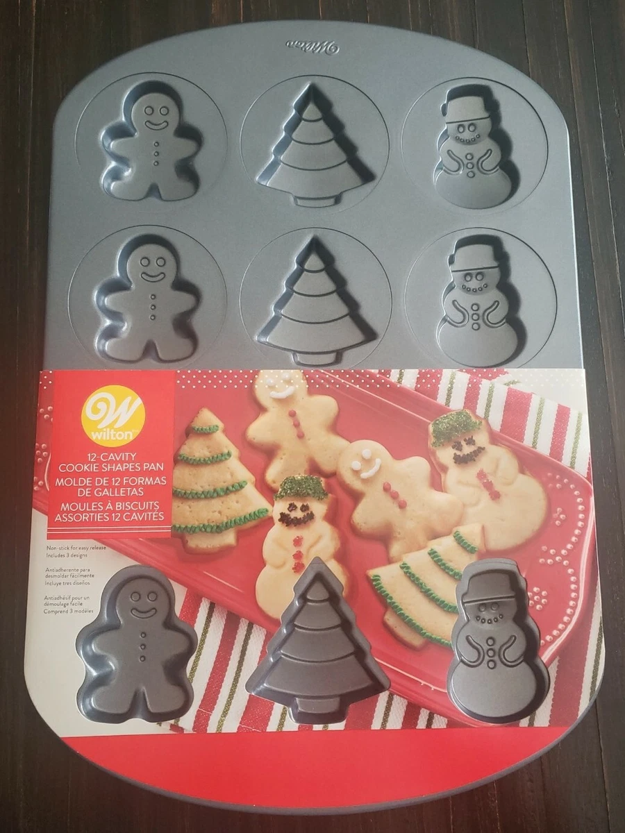 Wilton Christmas Cookie Sheet Baking Pan 🎄 ⛄ + Shapes Non-Stick Holiday  Baking