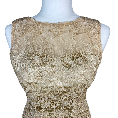 hebeos gold dress Hebeos Lace Sheath Gold Dress Size XS/Small