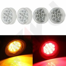 4x 2.5 13 Led Clear Cover Red Amber Tail Turn Side Marker Lights Universal