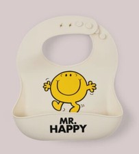 NIB JuJuBe Mr.Happy Silicone Baby Bib