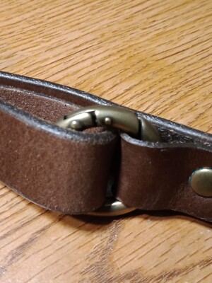 Vintage J. Crew M/L Brown Leather Belt Boho woven Brass 