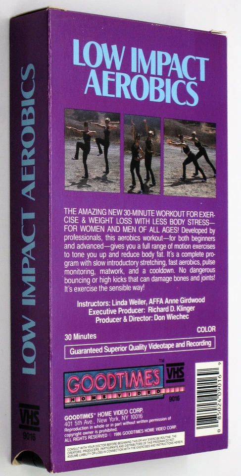 LOW IMPACT AEROBICS VHS 1986 Home Exercise Outdoors Workout Women 1980's Fashion Foto 2 de 4