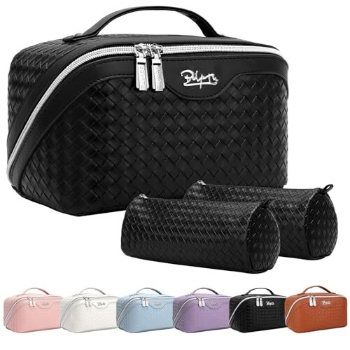 Large Capacity Travel Makeup Bag Cosmetic Organizer in Black