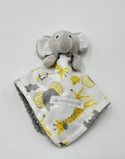 PETITE L'AMOUR Elephant Baby Security Blanket Lovey Giraffe Safari Yellow  Gray
