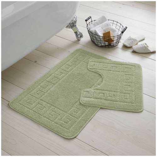 MEMORY LOOP BATH MAT SET PEDESTAL NON SLIP SUPER SOFT TOILET BATHROOM RUG 2PC - Picture 335 of 341