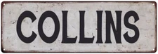 COLLINS Vintage Look Personalized Rustic Chic Metal Sign 106180036632