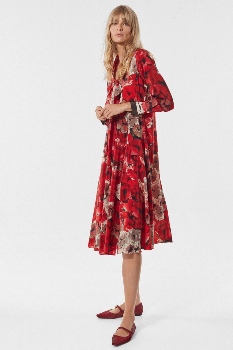 ワンピース Carolina Herrera A-line dress Carolina Herrera A-Line Printed Crepe Dress 100% Original