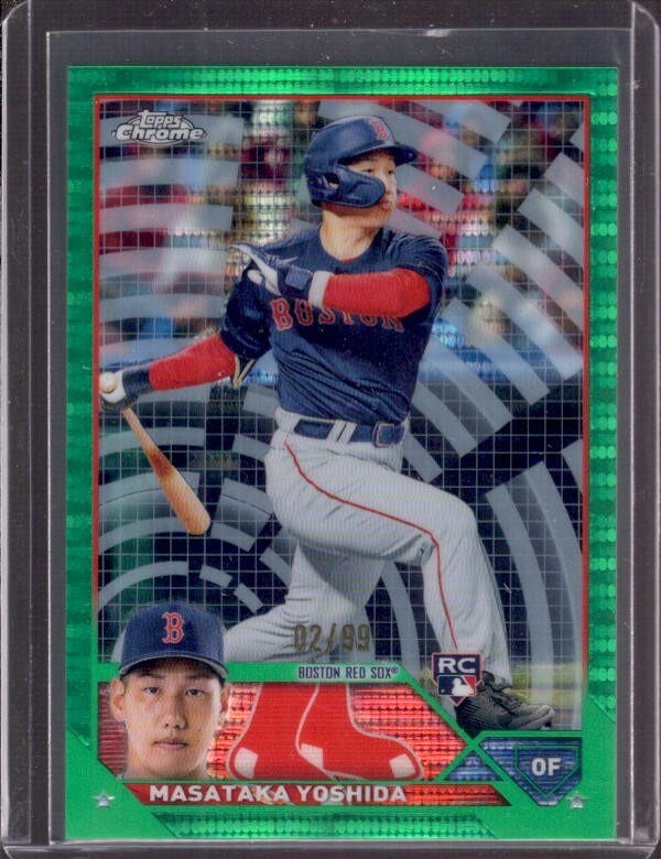 MASATAKA YOSHIDA 2023 Topps Chrome #167 Green Sonar Refractor Rookie RC #02/99