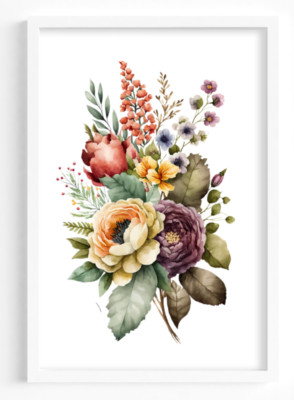Floral Art Print, Colorful Flowers Art Decor, Botanical Art Print Nature Art #99