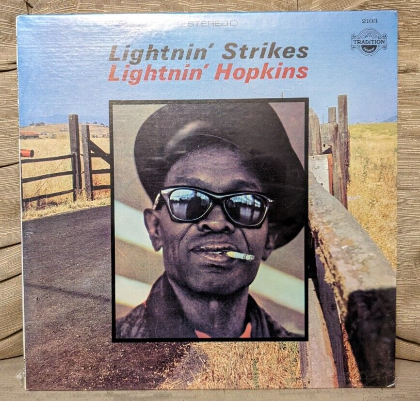 Lightnin' Hopkins Lightnin' Strikes VINYL TR2103 1972 RP TEXAS BLUES