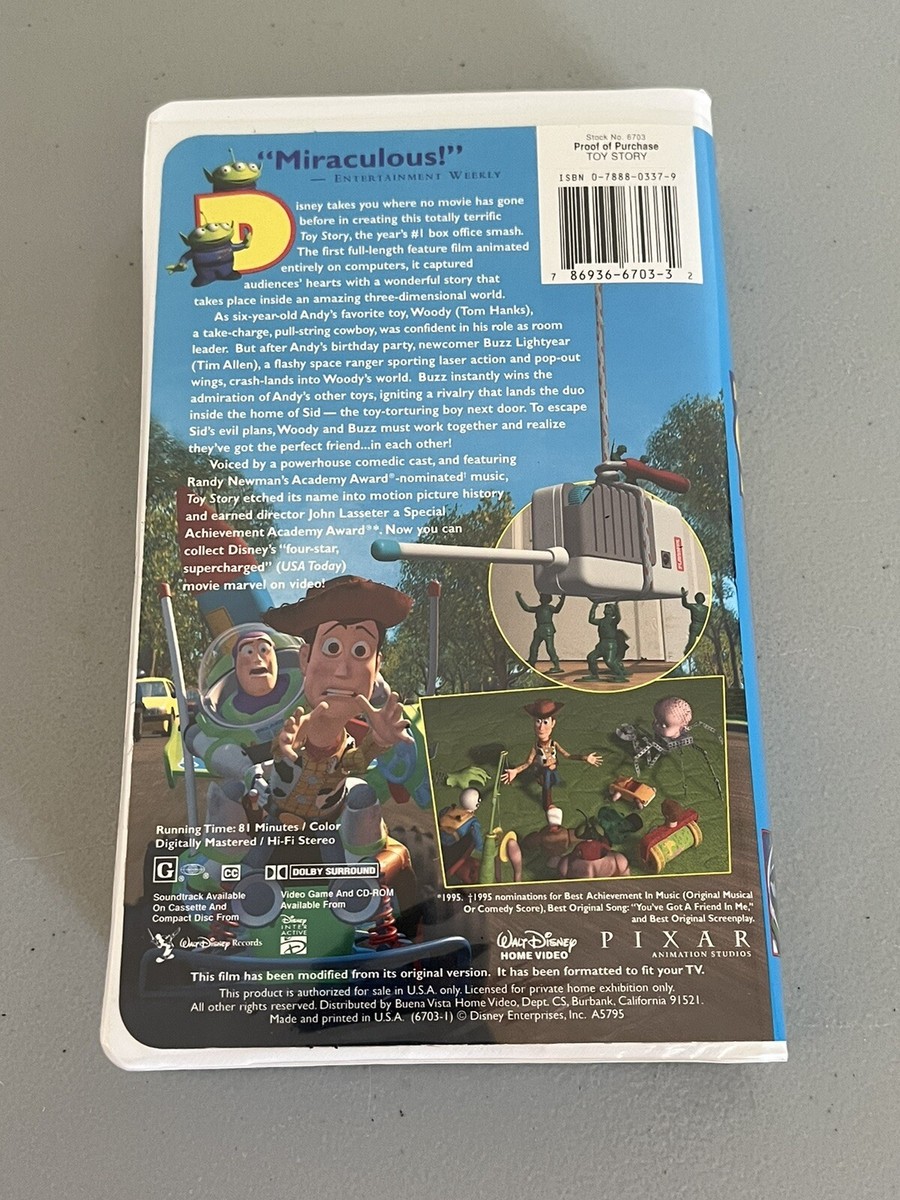 RARE Toy Story 1996 VHS Disney Pixar 1st Edition | eBay
