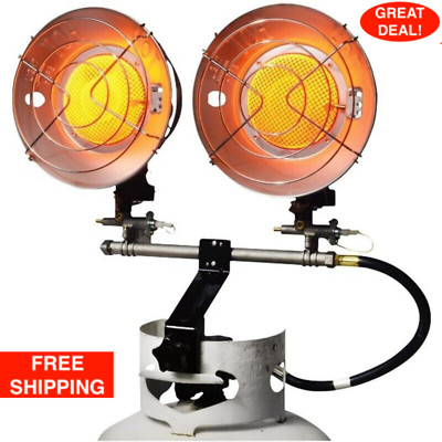 Portable Sunrite Double Tank Top Heater Directional Adjustable Heads 30,000 BTU
