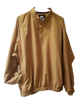 Footjoy Golf Pullover Rain Jacket Quarter Zip LS Men s Medium Gold Packable