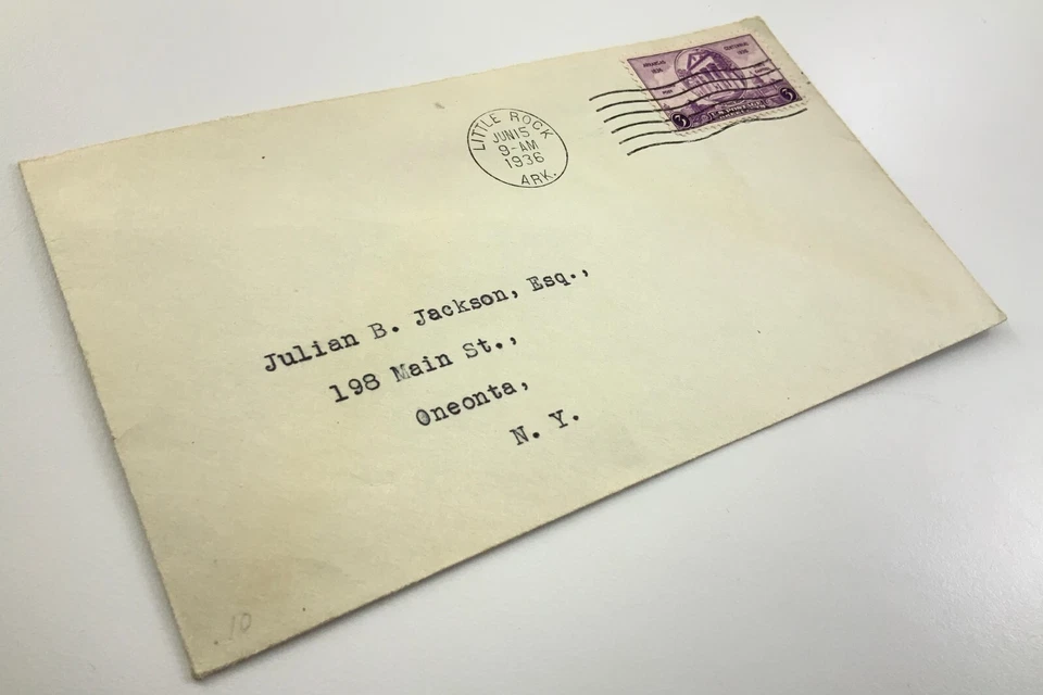 Arkansas 3 Cent Stamp Little Rock New York 1936 FDC EE329 - Image 2 of 4