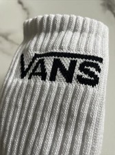 New Vans Logo Mens Sport 3 Pairs Skater Surfer Street Sport Crew Cut Socks White
