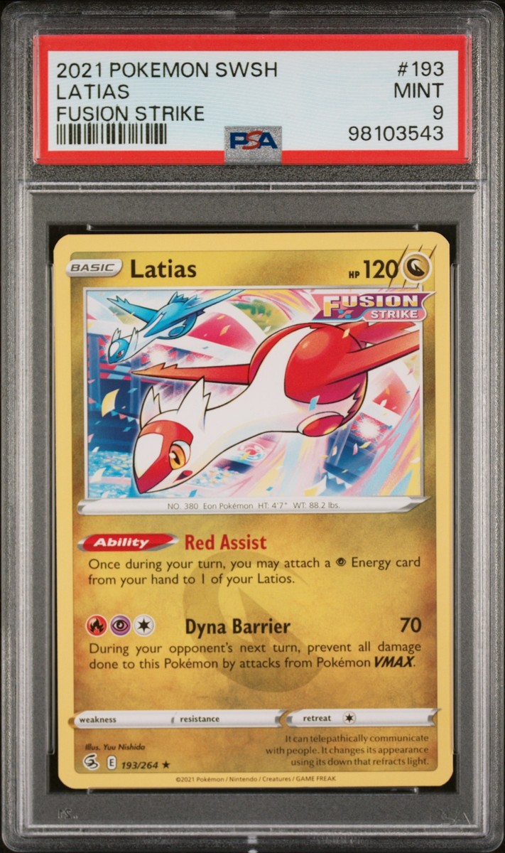 2021 POKEMON SWORD & SHIELD FUSION STRIKE #193 LATIAS PSA 9 POP 8