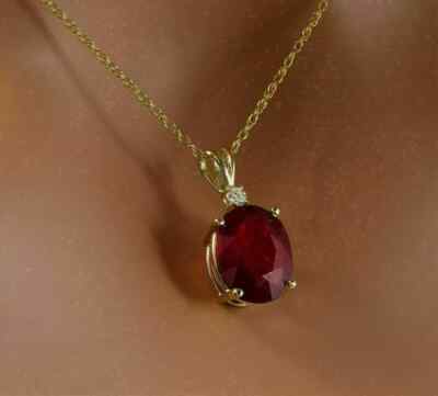 Fancy 2.50Ct Oval Cut Red Garnet Women's Solitaire Pendant 14K Yellow Gold Over