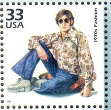 70's Fashion Bell Bottoms 1970 Celebrate the Century US Stamp 33 Cent MNH
