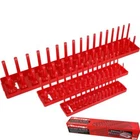 Neilsen 3pc Socket Stand Tray Rack Storage Rail Holder 1/2" 3/8" 1/4" Sockets