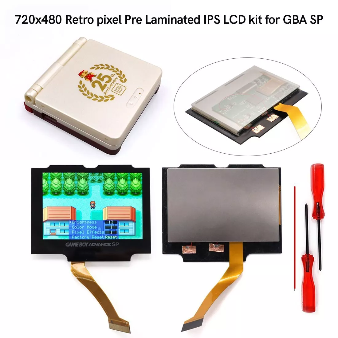 New GBA SP Replacements IPS Drop in Laminated LCD Mod Kits Screen for Gameboy  Advance SP 3D Shell - AliExpress